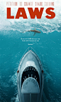 这款概念公益海报来自意大利设计师 Matteo Musci （matteomusci.com），他将经典电影海报《大白鲨》的主体替换成捕鲨船，以提醒人们非法捕鲨活动的猖獗和鲨鱼种群数量的减少。