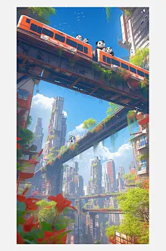 数字艺术创意插画插画灵感春天的列车-众图网