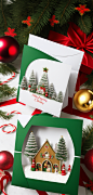 00014-1649738641-large-scale scene, indoor, Light yellow paper-cut background, present box, elk, illumination, christmas trees,  crystal ball, co