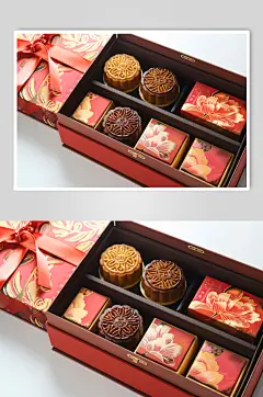 AI数字艺术中秋节送礼月饼礼盒图片