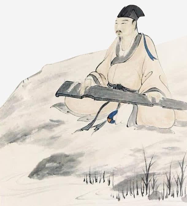 诗人抚琴图png免抠素材_新图网 https://ixintu.com 古代男子 弹琴 古风 坐着 抚琴