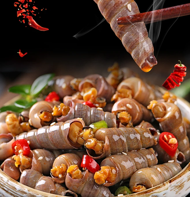 星鲜 麻辣海锥钉螺350g 长海螺即食海螺丝香辣醉麻辣海鲜罐装海鲜 天猫 花瓣网 