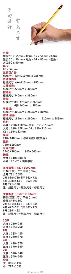 给大家分享一组超实用的平面设计技巧&amp;参数规范设置图文教程集！其中包含：平面设计常见的尺寸规范、纸张常用的开数规范、字体排版技巧、基础版式排版技巧、报纸排版技巧、菜鸟入门级排版技巧等。均来自行内设计师大牛们多年浓缩的实践经验，很值得收藏学习，转给需要的小伙伴们吧！