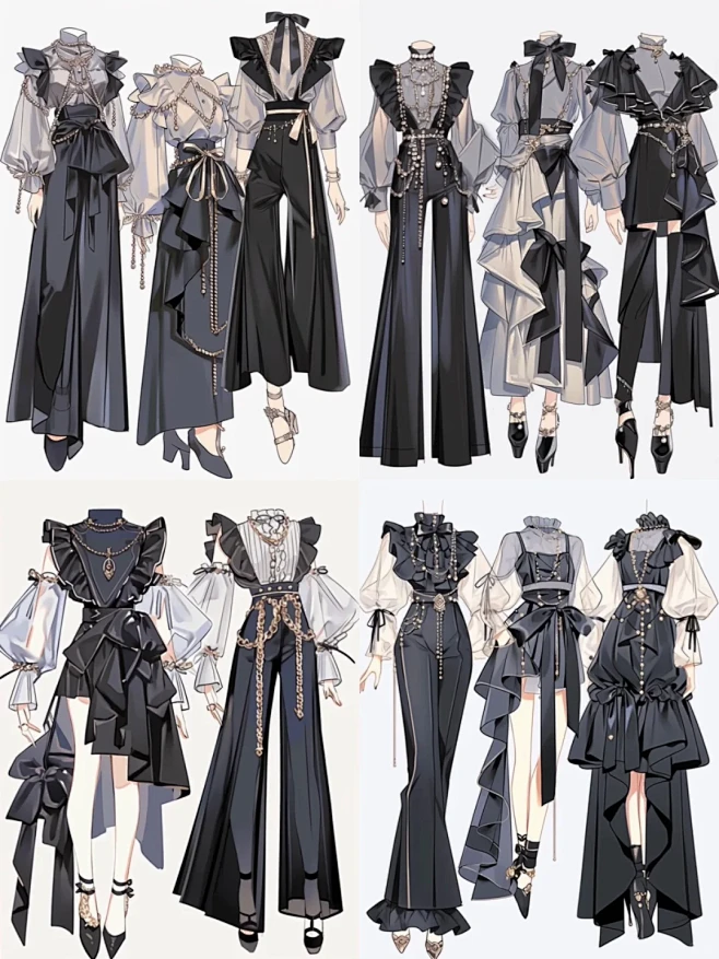 服装设计效果图‖ 时尚穿搭-花瓣网