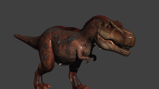 恐龙霸王龙3dmax模型带绑定动画含fbx格式
