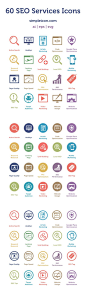 60 Free SEO Services Icons: 