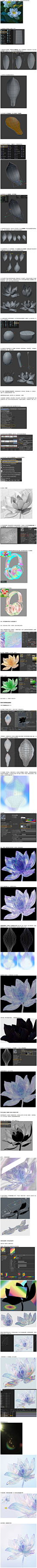 C4D教程 透明荷花