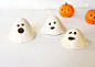 Set of Three Handmade Ceramic Cute Ghosts