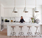 nice bar stools  7 Kitchen Trends to Consider for your Renovations: White Marble Everywhere • on @SavvyHome