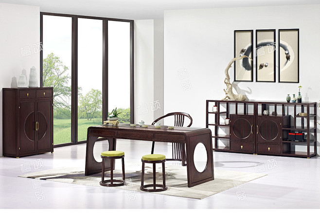和·空纳万境168茶台椅组合-新中式家具...
