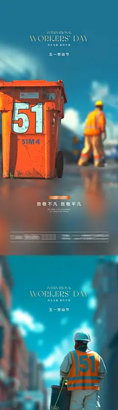 劳动节环卫工人海报-源文件【享设计】