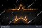 Gold star with glowing sparks effect