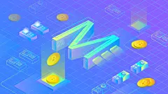 蓝紫清新高端创意立体场景背景素材