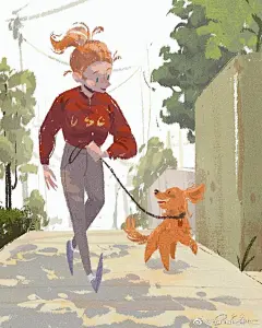Procreate【海楠插画分享】插画师|造型设计师：Rachel Elise Morales，人物造型很丰富，场景也很美，喜欢这种毛毛的笔触@果子YNZ 果子插画课堂儿童插画人文艺术插画分享 ​​​​