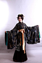 【巴清】黑青色系真丝广袖短曲 汉服 竹里馆 * 年后接受预定-淘宝网
