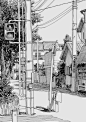 来自艺术家Azuma Kiyohiko的城市画作