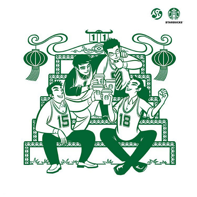 星巴克咖啡2013年新年海报插画系列插图
