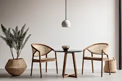 简约靠背椅子桌椅图片摄影图