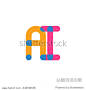 Initial letter logo AI overlapping round line, yellow blue magenta