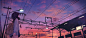 Anime 2400x1050 anime girls original characters clouds train station