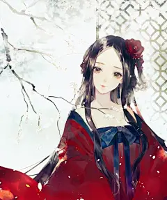 古风手绘倾城倾国美女子壁纸，芙蓉花暖醉人心，美人容颜倾天下！