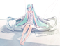 dress hatsune_miku headphones last_night_good_night_(vocaloid) redjuice tea vocaloid