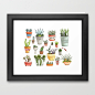 Potted Succulents Framed Art Print by Brooke Weeber | Society6