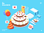 30K Followers cake drink isometric 30k