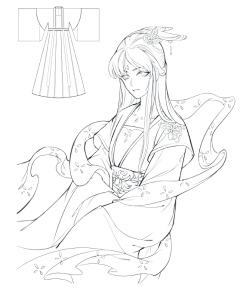 小白白~采集到汉服线稿