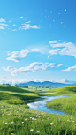 haohao01_Outdoor_scene_The_blue_sky_and_white_clouds_Grassland__a3eee0aa-eb50-49d7-8407-5c68fbc23761