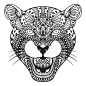 曼陀罗动物猎豹插画矢量图设计素材