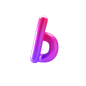 3d lettering b alphabet design