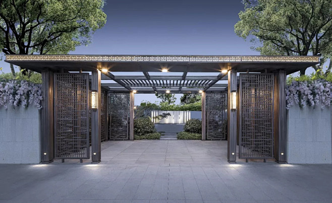 居住区景观廊架图集丨示范区住宅区廊架/中...