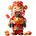 除夕&amp;春节卡通3D财神金元宝红包组合元素