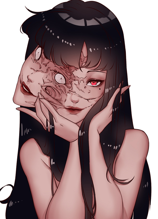 日系绘画少女富江上色