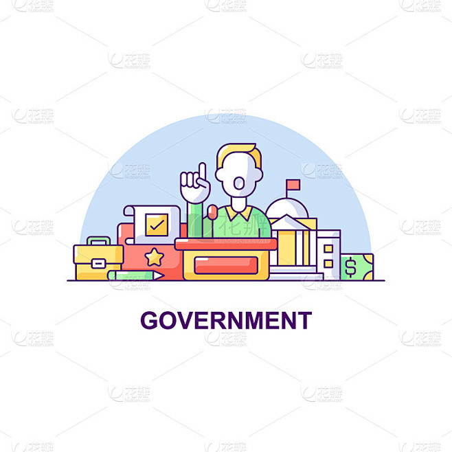 政府创意UI概念图标