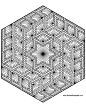 Diamond hexagon geometric mandala to color- also available in a smaller jpg: 