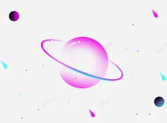 星空梦幻行星装饰插画 免费下载 页面网页 平面电商 创意素材