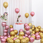 25pcs Rose Gold Metal Balloons - gold red _ 12inch