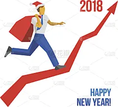 商人戴着圣诞老人的帽子