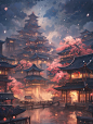 霭霭春色满夜城