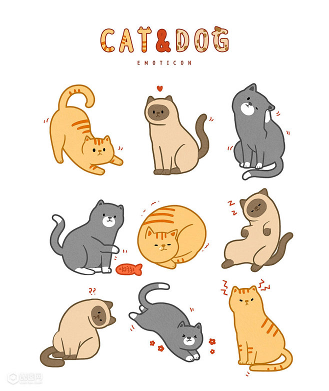 猫星人 可爱猫咪 萌态丛生 萌宠插图插画...