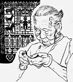 黑白寸草心感恩母亲插画 页面网页 平面电商 创意素材