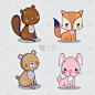 松鼠,狐狸,乱画,动画片,兔子,动物园,野生动物,图像,自然美,小的