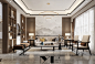 三木效果图表现——新中式客餐厅-室内设计-拓者设计吧