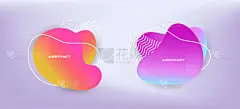 矢量,彩色图片,山,活力,贺卡,橙色,流动,收集,设计
