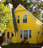 I had a yellow house once, no upstairs (thank goodness) trimmed in green shutters with a white picket fence and a great front porch! People who bought it last made it into a cute shop.