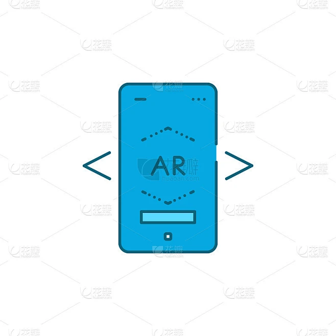 AR扫描彩色线图标。交互式可视化平台。素材-花瓣网