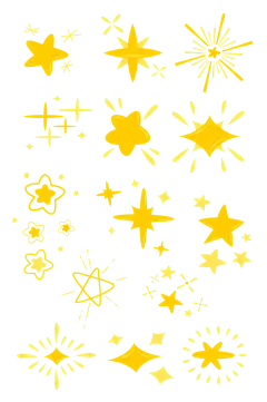 卡通星星月亮手绘装饰漂浮元素