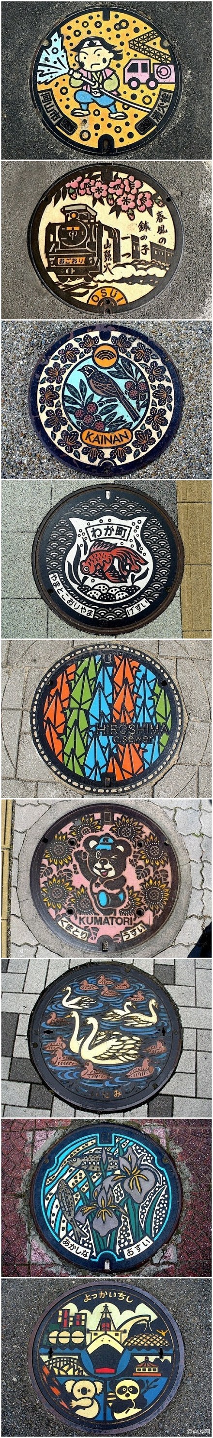 日本各个城市有爱的井盖文化